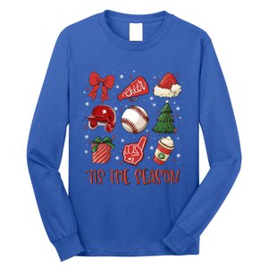 Tis The Season Coquette Bow Baseball Coffee Merry Christmas Funny Gift Long Sleeve Shirt