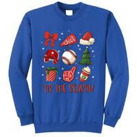 Tis The Season Coquette Bow Baseball Coffee Merry Christmas Funny Gift Sweatshirt