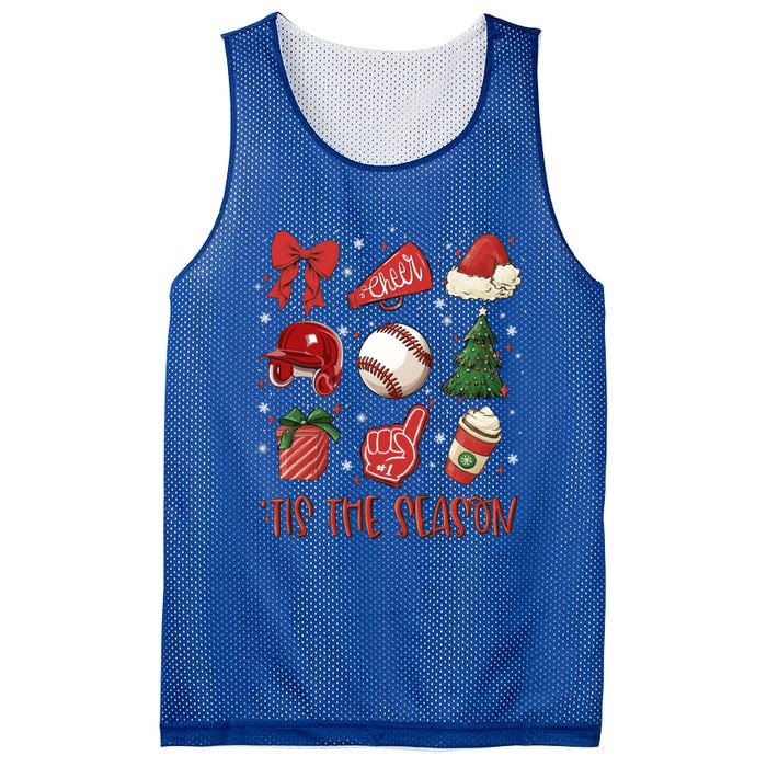 Tis The Season Coquette Bow Baseball Coffee Merry Christmas Funny Gift Mesh Reversible Basketball Jersey Tank