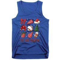 Tis The Season Coquette Bow Baseball Coffee Merry Christmas Funny Gift Tank Top