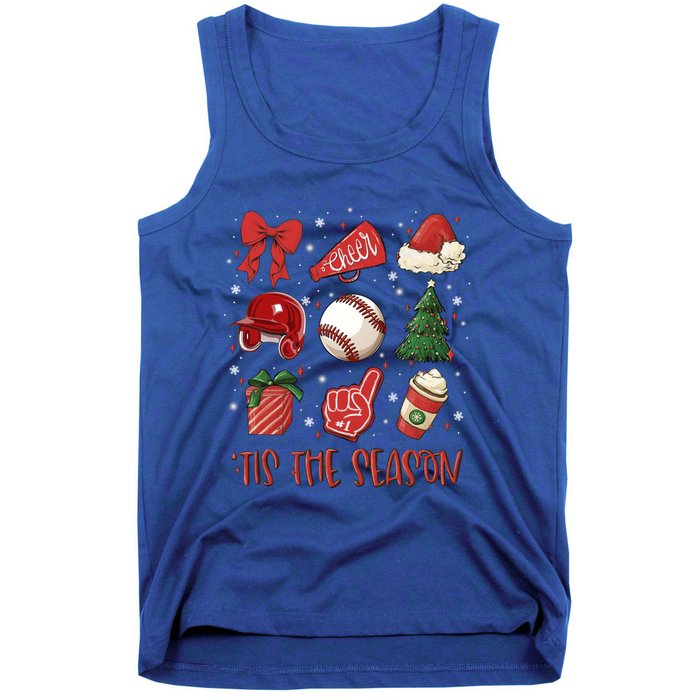 Tis The Season Coquette Bow Baseball Coffee Merry Christmas Funny Gift Tank Top