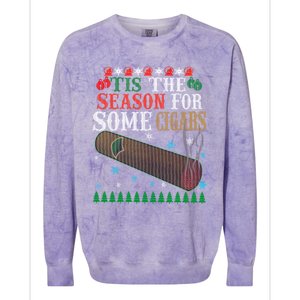 'Tis The Season For Some Cigars Ugly Christmas Cigar Lover Gift Colorblast Crewneck Sweatshirt