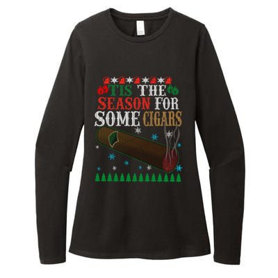 'Tis The Season For Some Cigars Ugly Christmas Cigar Lover Gift Womens CVC Long Sleeve Shirt