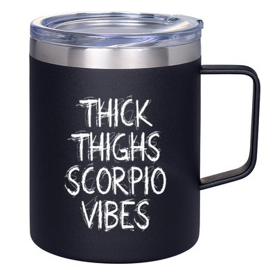 Thick Thighs Scorpio Vibes Retro Vintage Scorpio zodiac sign 12oz Stainless Steel Coffee Mug