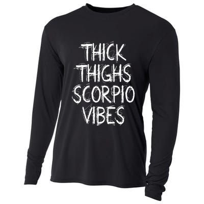 Thick Thighs Scorpio Vibes Retro Vintage Scorpio zodiac sign Cooling Performance Long Sleeve Crew