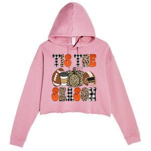 Tis The Season Pumpkin Leaf Latte Fall Thanksgiving Football Crop Fleece Hoodie