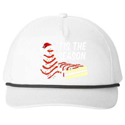 Tis The Season Design Funny Christmas Tree Cakes Debbie Gift Snapback Five-Panel Rope Hat