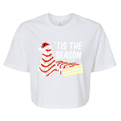 Tis The Season Design Funny Christmas Tree Cakes Debbie Gift Bella+Canvas Jersey Crop Tee