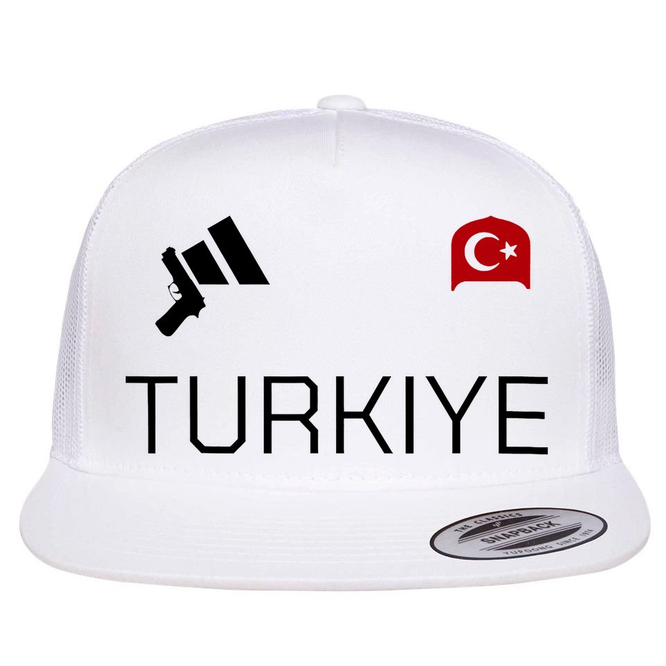 Turkiye Turkish Shooting Team Sports Flat Bill Trucker Hat