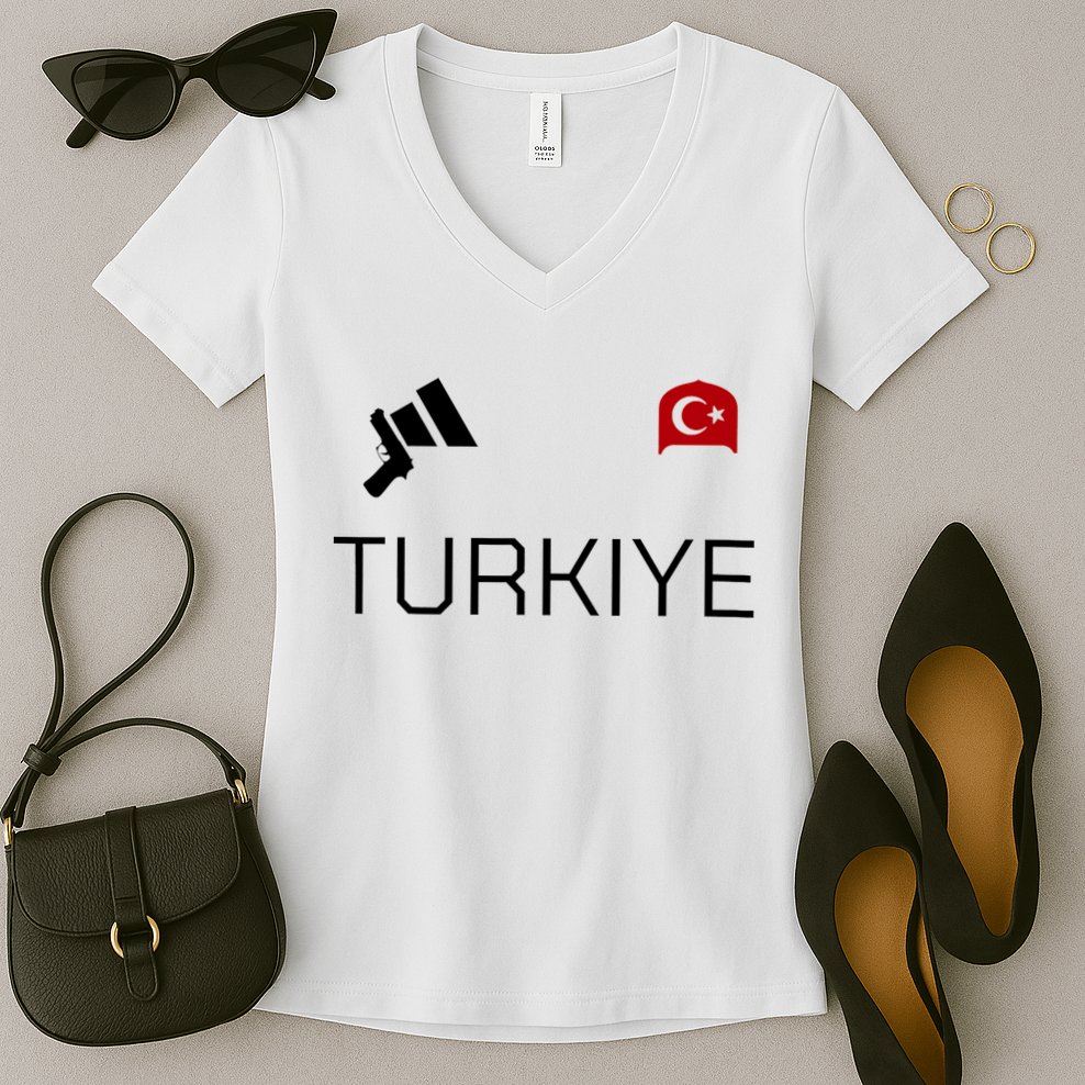 Turkiye Turkish Shooting Team Sports Women's V-Neck T-Shirt