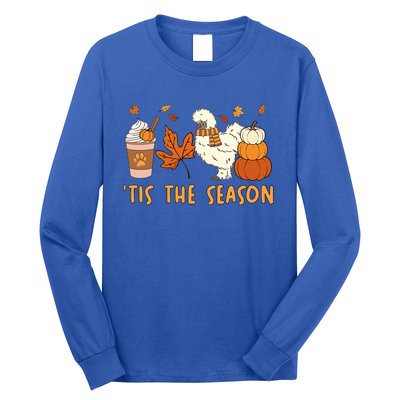 Tis The Season Silkie Chicken Mom Fall Autumn Pumpkin Coffee Long Sleeve Shirt