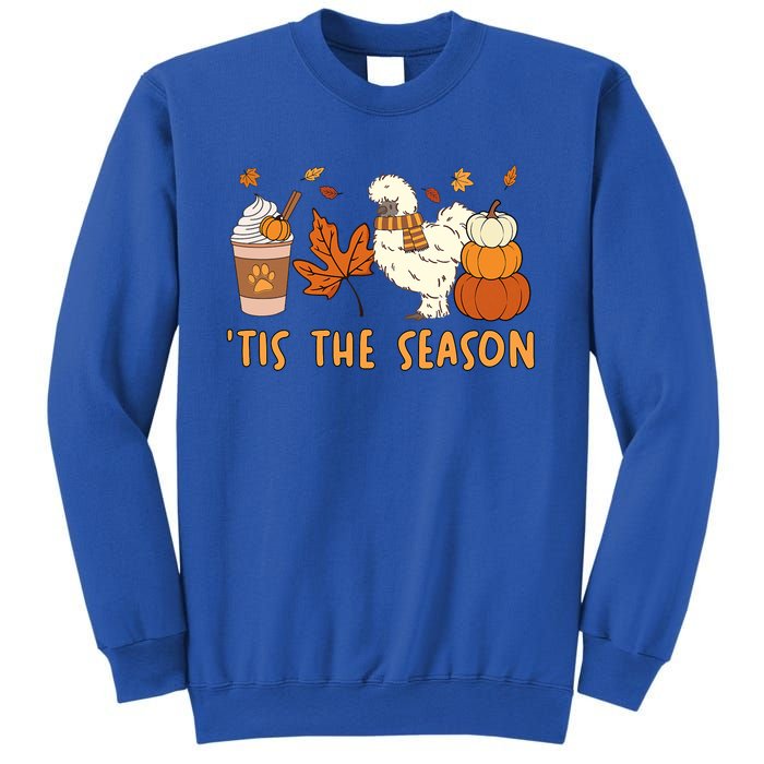 Tis The Season Silkie Chicken Mom Fall Autumn Pumpkin Coffee Sweatshirt