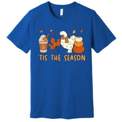 Tis The Season Silkie Chicken Mom Fall Autumn Pumpkin Coffee Premium T-Shirt