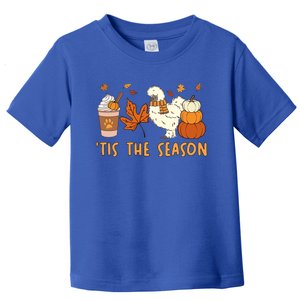 Tis The Season Silkie Chicken Mom Fall Autumn Pumpkin Coffee Toddler T-Shirt