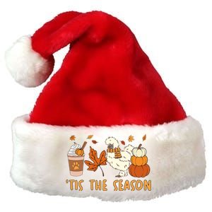 Tis The Season Silkie Chicken Mom Fall Autumn Pumpkin Coffee Premium Christmas Santa Hat