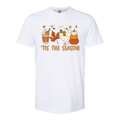 Tis The Season Silkie Chicken Mom Fall Autumn Pumpkin Coffee Softstyle CVC T-Shirt