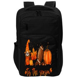 Tis The Season Pumpkin Leaf Latte Fall Thanksgiving Football Impact Tech Backpack