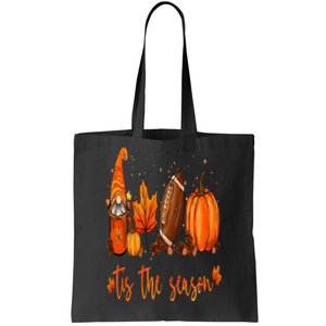 Tis The Season Pumpkin Leaf Latte Fall Thanksgiving Football Tote Bag