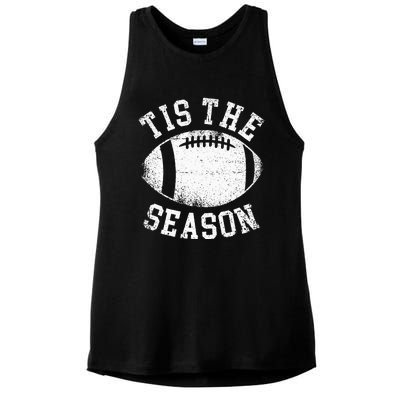 Tis The Season Football Ladies PosiCharge Tri-Blend Wicking Tank