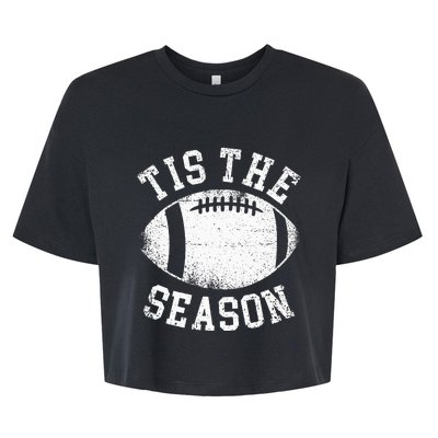 Tis The Season Football Bella+Canvas Jersey Crop Tee