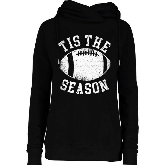 Tis The Season Football Womens Funnel Neck Pullover Hood