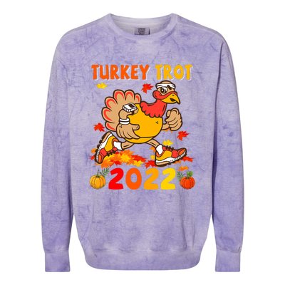 Turkey Trot Squad Funny Thanksgiving Running Costume Colorblast Crewneck Sweatshirt