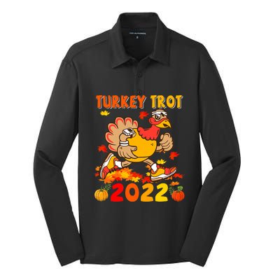 Turkey Trot Squad Funny Thanksgiving Running Costume Silk Touch Performance Long Sleeve Polo