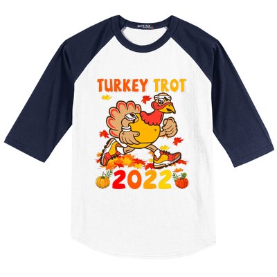 Turkey Trot Squad Funny Thanksgiving Running Costume Baseball Sleeve Shirt