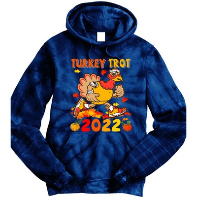 Turkey Trot Squad Funny Thanksgiving Running Costume Tie Dye Hoodie