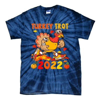 Turkey Trot Squad Funny Thanksgiving Running Costume Tie-Dye T-Shirt