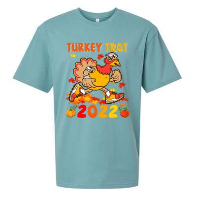 Turkey Trot Squad Funny Thanksgiving Running Costume Sueded Cloud Jersey T-Shirt