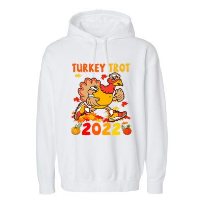 Turkey Trot Squad Funny Thanksgiving Running Costume Garment-Dyed Fleece Hoodie