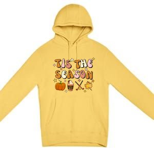 Tis The Season Field Hockey Pumpkin Latte Fall Thanksgiving Cute Gift Premium Pullover Hoodie