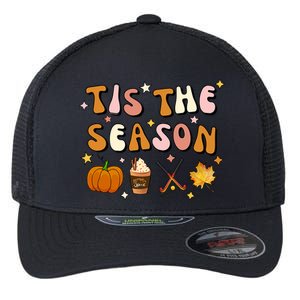 Tis The Season Field Hockey Pumpkin Latte Fall Thanksgiving Cute Gift Flexfit Unipanel Trucker Cap