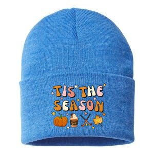 Tis The Season Field Hockey Pumpkin Latte Fall Thanksgiving Cute Gift Sustainable Knit Beanie