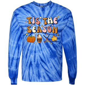 Tis The Season Field Hockey Pumpkin Latte Fall Thanksgiving Cute Gift Tie-Dye Long Sleeve Shirt