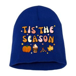 Tis The Season Field Hockey Pumpkin Latte Fall Thanksgiving Cute Gift Short Acrylic Beanie