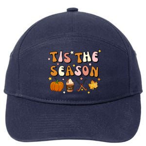 Tis The Season Field Hockey Pumpkin Latte Fall Thanksgiving Cute Gift 7-Panel Snapback Hat