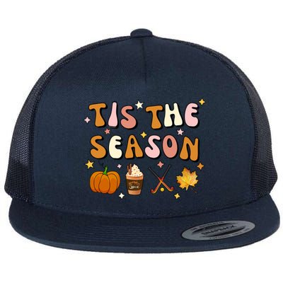 Tis The Season Field Hockey Pumpkin Latte Fall Thanksgiving Cute Gift Flat Bill Trucker Hat