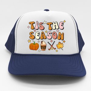 Tis The Season Field Hockey Pumpkin Latte Fall Thanksgiving Cute Gift Trucker Hat