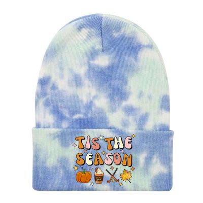 Tis The Season Field Hockey Pumpkin Latte Fall Thanksgiving Cute Gift Tie Dye 12in Knit Beanie