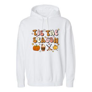 Tis The Season Field Hockey Pumpkin Latte Fall Thanksgiving Cute Gift Garment-Dyed Fleece Hoodie