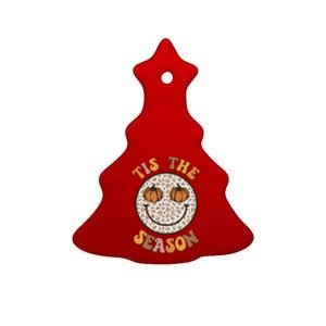 Tis The Season Pumpkin Leopard Happy Face Halloween Retro Meaningful Gift Ceramic Tree Ornament