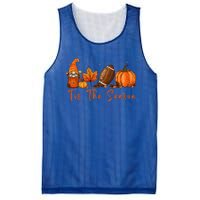 Tis The Season Pumpkin Leaf Latte Fall Thanksgiving Football Mesh Reversible Basketball Jersey Tank