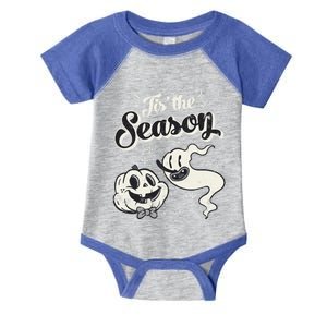 Tis' The Season Skeleton Ghost Retro Halloween Costume Party Gift Infant Baby Jersey Bodysuit