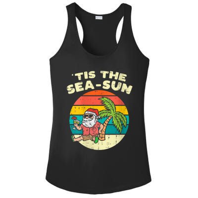 Tis The Sea Sun Santa Beach Summer Christmas In July Summer Ladies PosiCharge Competitor Racerback Tank