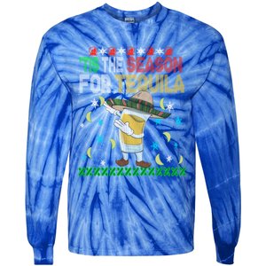 Tis The Season For Tequila Dabbing Ugly Christmas Alcohol Funny Gift Tie-Dye Long Sleeve Shirt