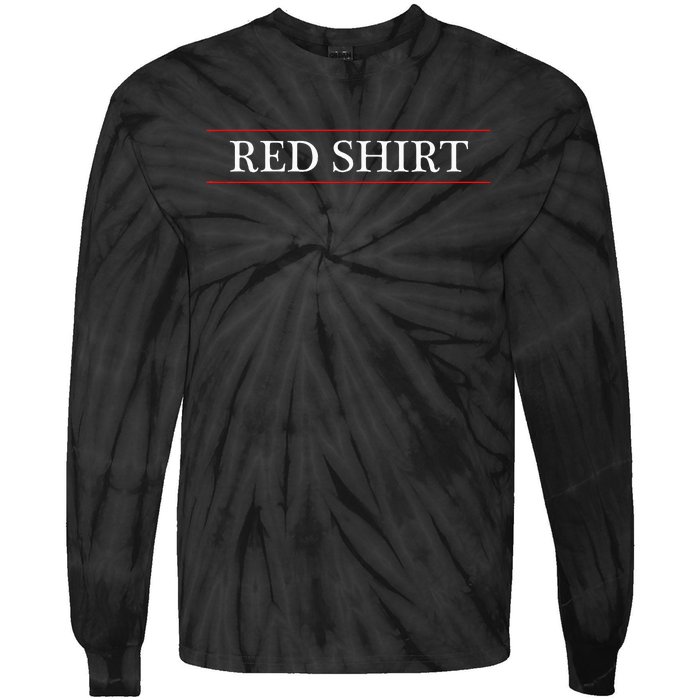 Top That Says The Words Red Tie-Dye Long Sleeve Shirt