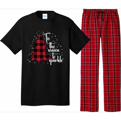 Tis The Season To Buffalo Plaid Christmas Tree Gift Pajama Set