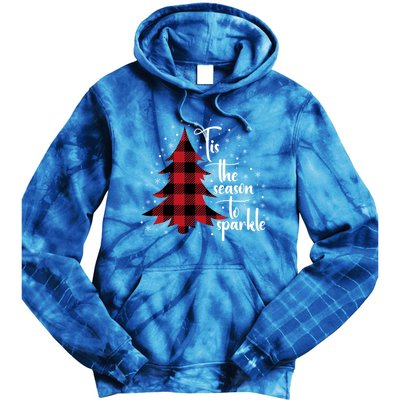 Tis The Season To Buffalo Plaid Christmas Tree Gift Tie Dye Hoodie